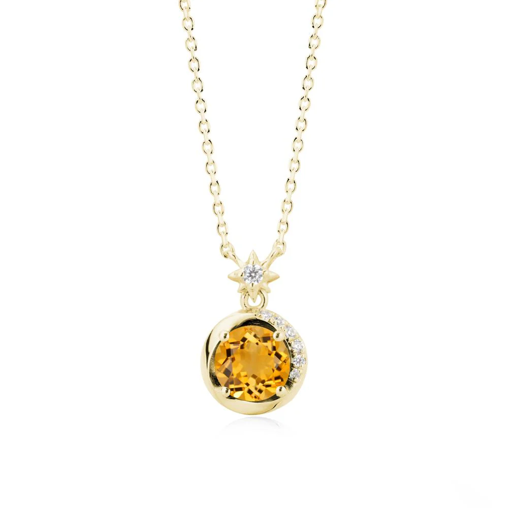 Galaxy Inspired Star Citrine Pendant Necklace - Image 6
