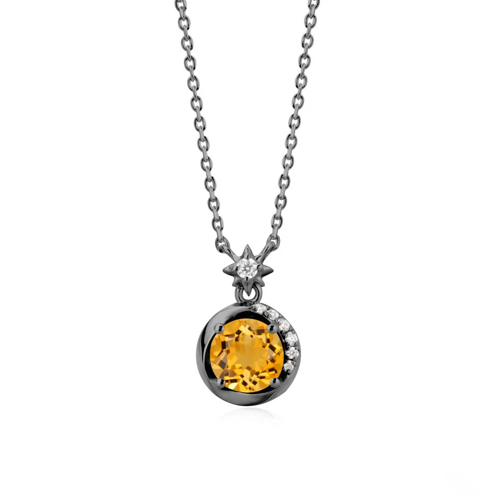 Galaxy Inspired Star Citrine Pendant Necklace - Image 7