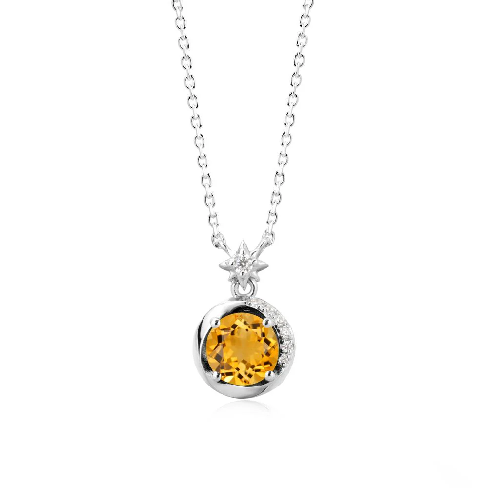 Galaxy Inspired Star Citrine Pendant Necklace - Image 9