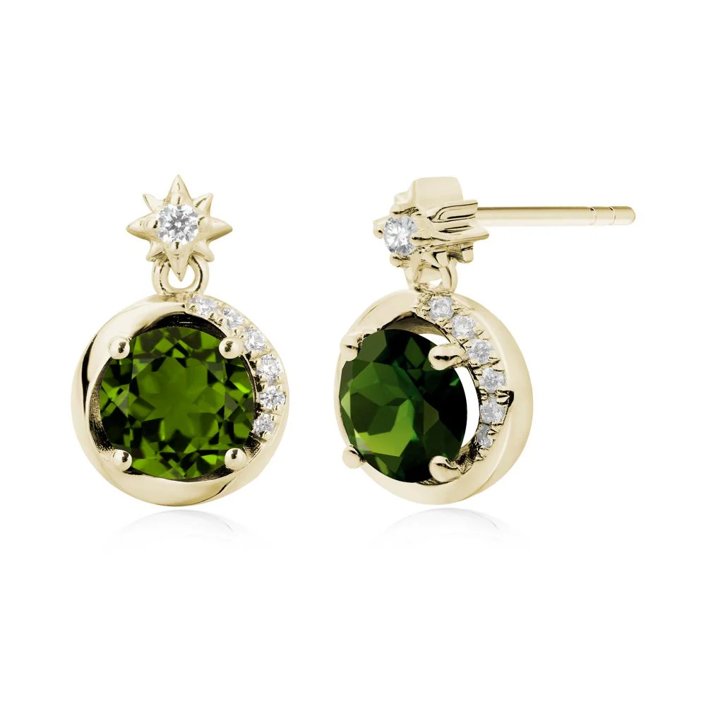 Galaxy Inspired Star Diopside Earrings