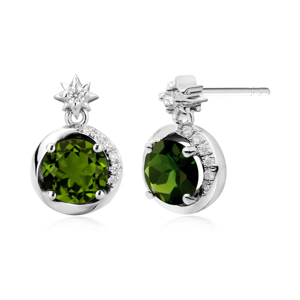 Galaxy Inspired Star Diopside Earrings - Image 3