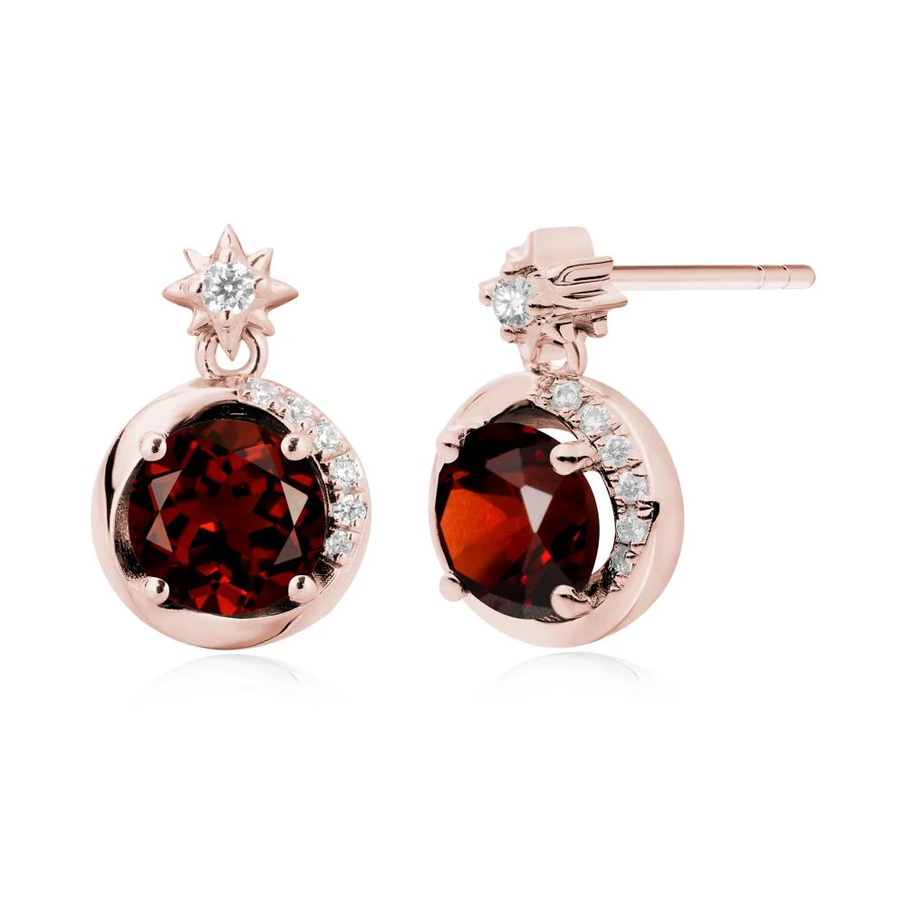 Galaxy Inspired Star Garnet Earrings - Image 2