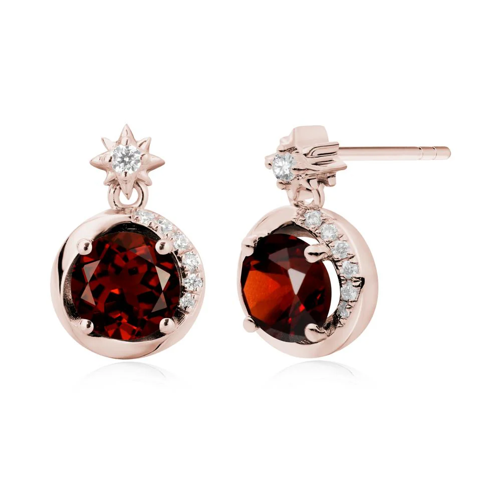 Galaxy Inspired Star Garnet Earrings - Image 4