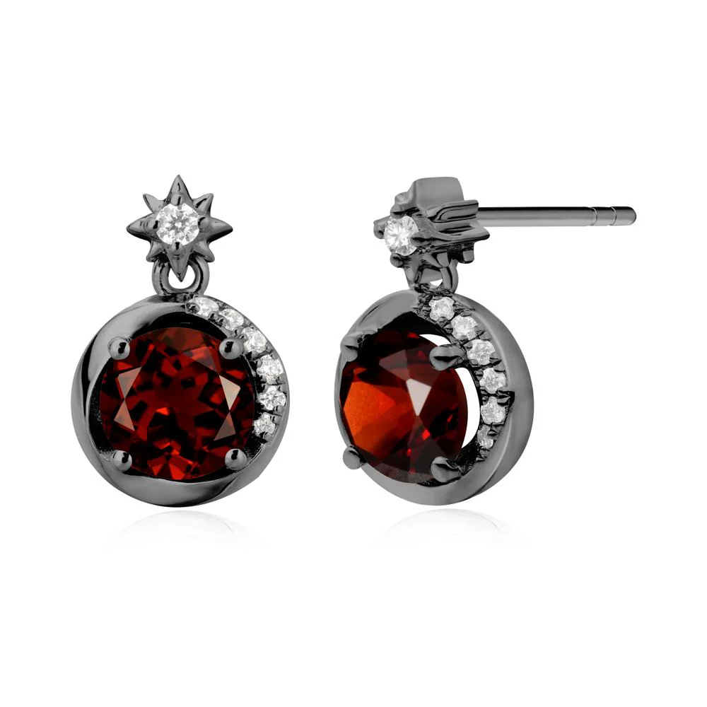 Galaxy Inspired Star Garnet Earrings - Image 5