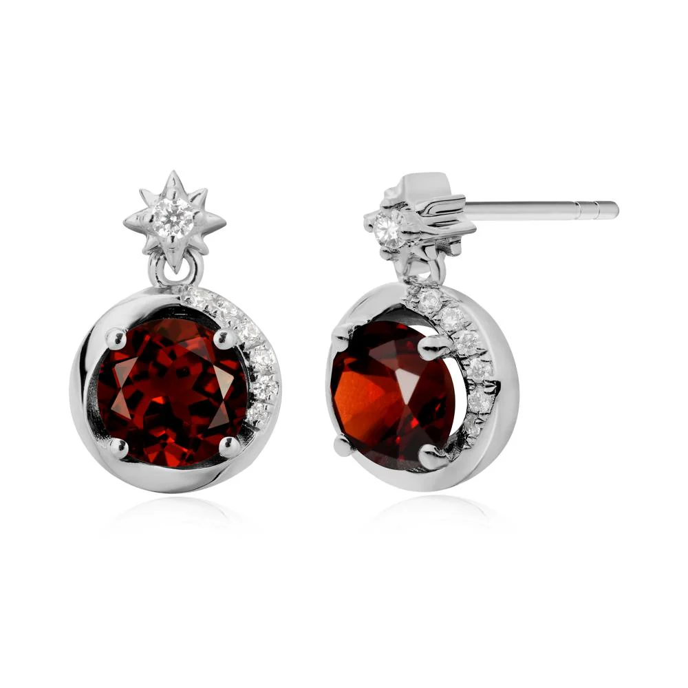 Galaxy Inspired Star Garnet Earrings - Image 6