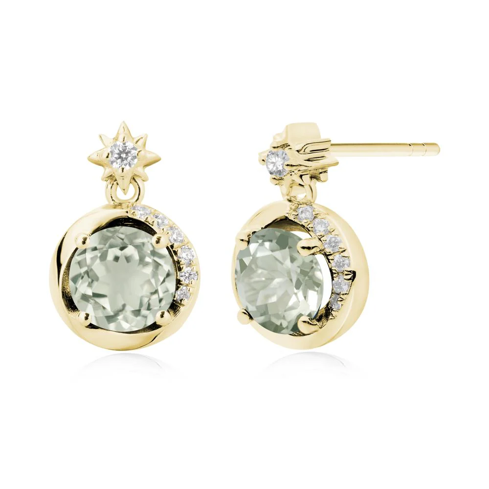 Galaxy Inspired Star Green Amethyst Earrings - Image 3