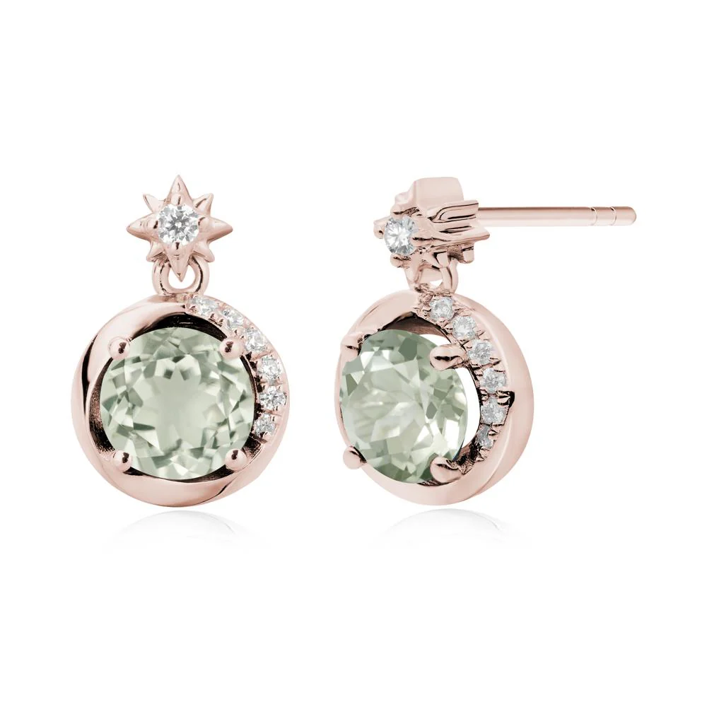 Galaxy Inspired Star Green Amethyst Earrings - Image 4