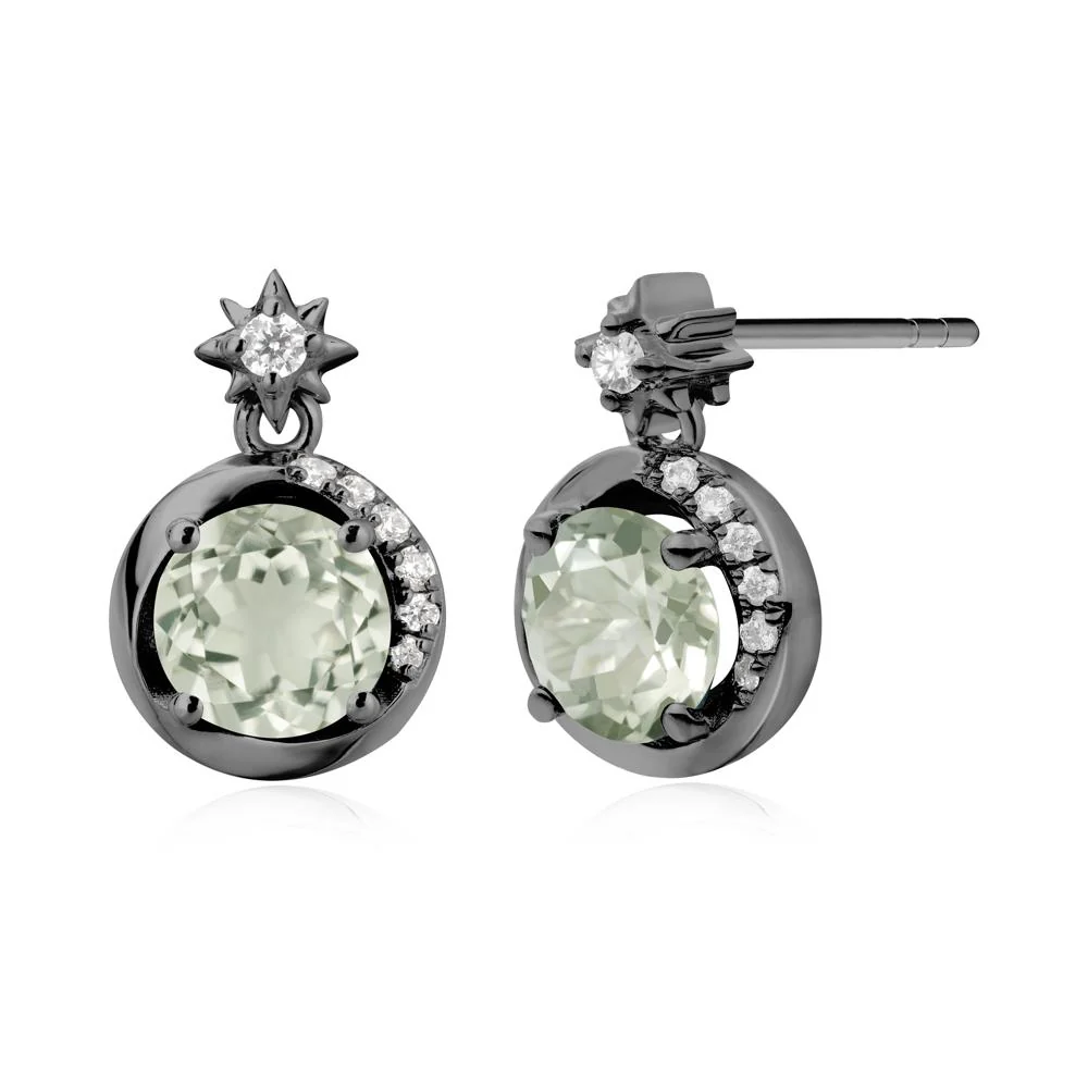 Galaxy Inspired Star Green Amethyst Earrings - Image 5