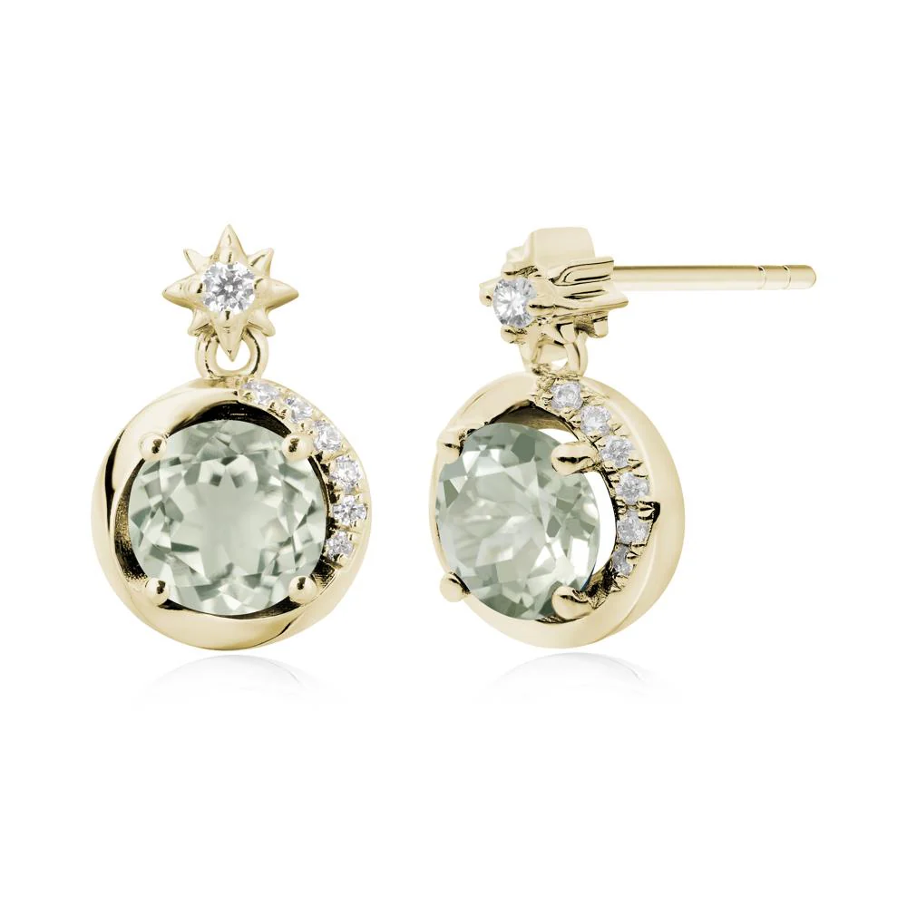 Galaxy Inspired Star Green Amethyst Earrings - Image 6
