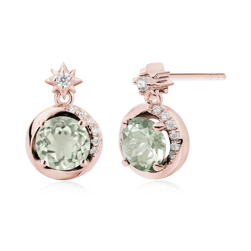 Galaxy Inspired Star Green Amethyst Earrings - Image 9