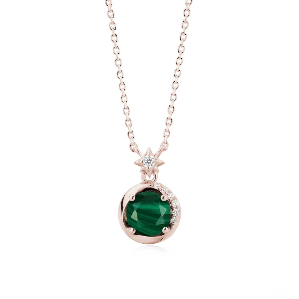 Galaxy Inspired Star Malachite Pendant Necklace - Image 2