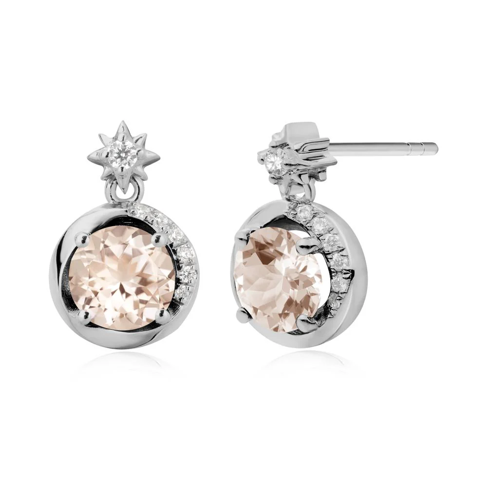 Galaxy Inspired Star Morganite Earrings - Image 4