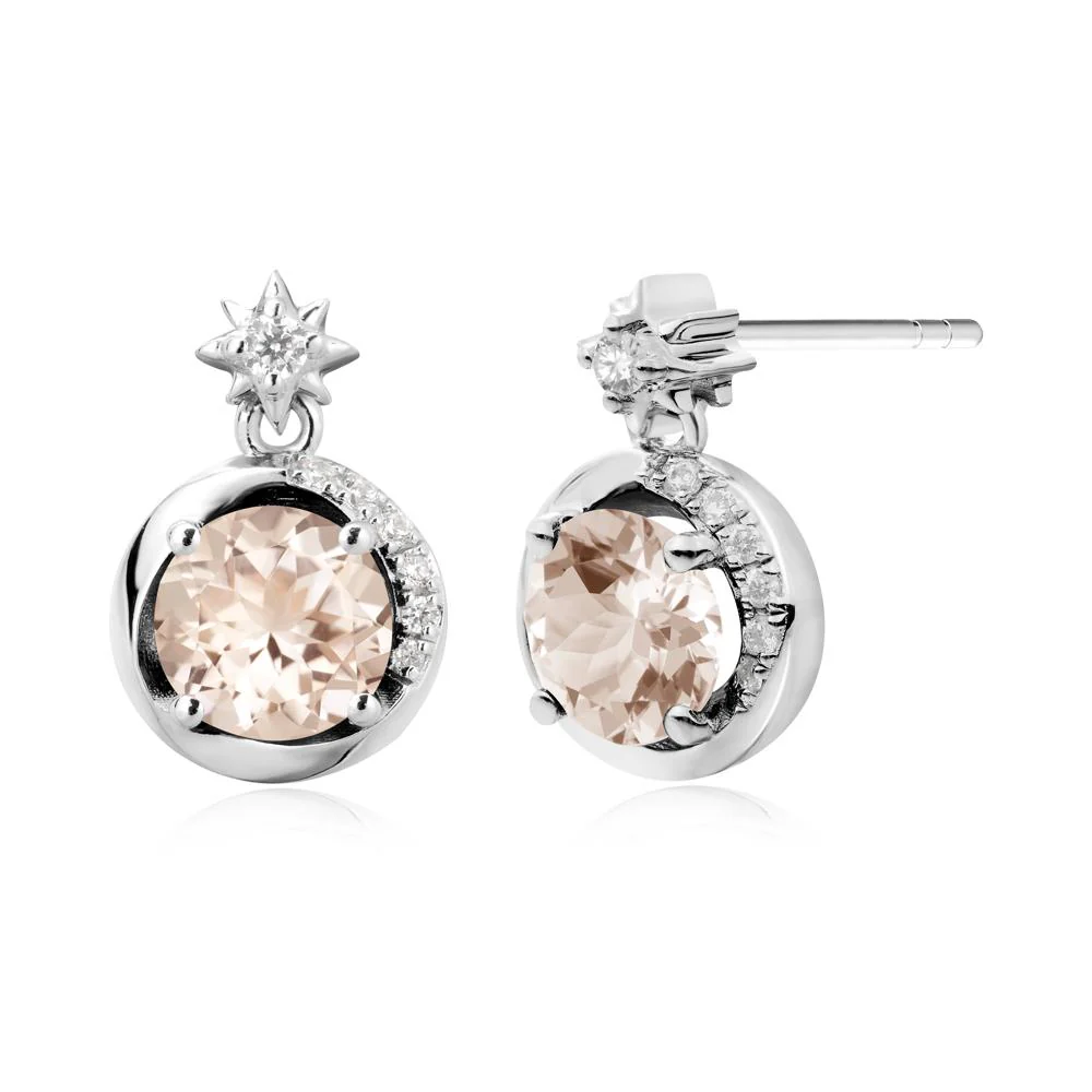 Galaxy Inspired Star Morganite Earrings - Image 6