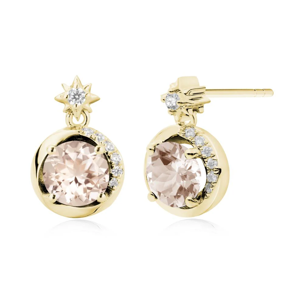 Galaxy Inspired Star Morganite Earrings - Image 9