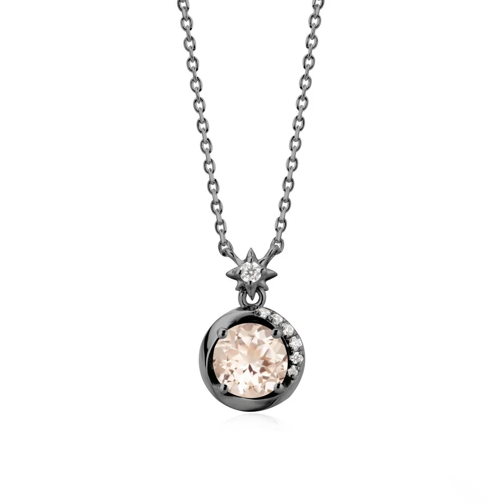 Galaxy Inspired Star Morganite Pendant Necklace