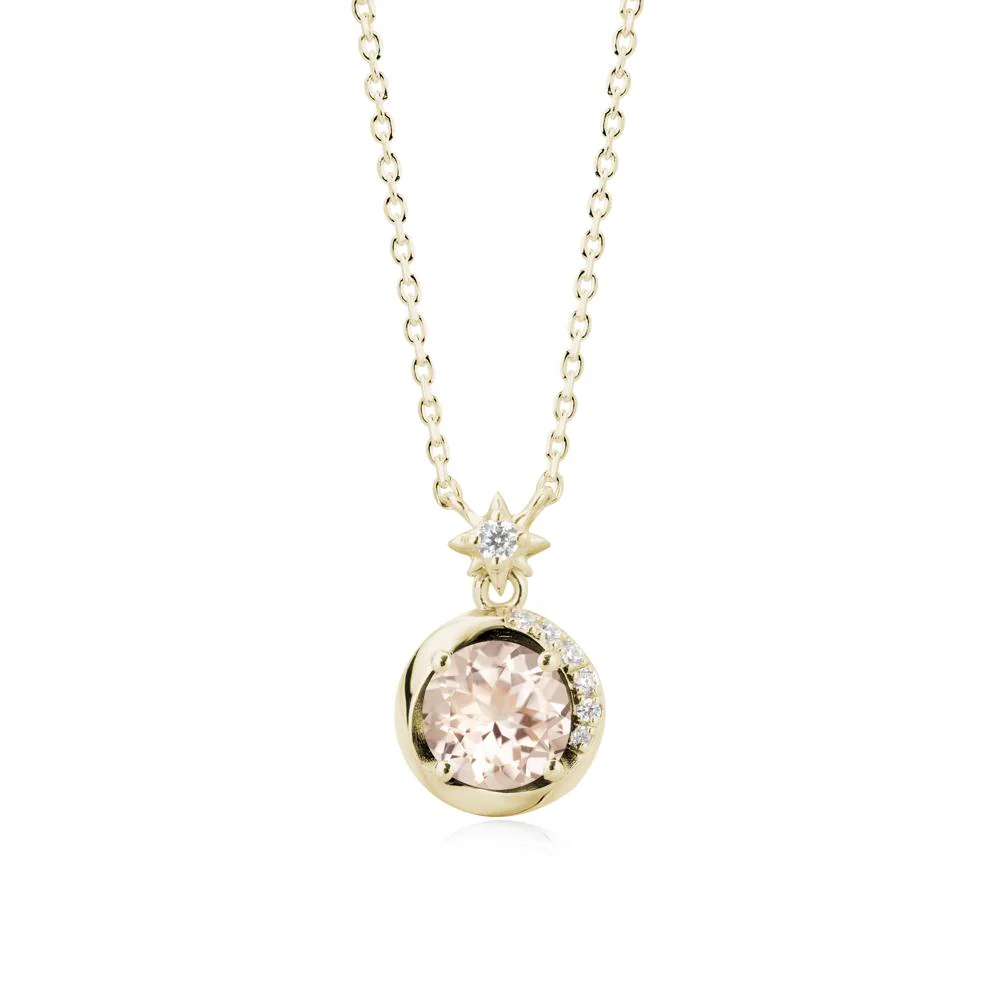 Galaxy Inspired Star Morganite Pendant Necklace - Image 4