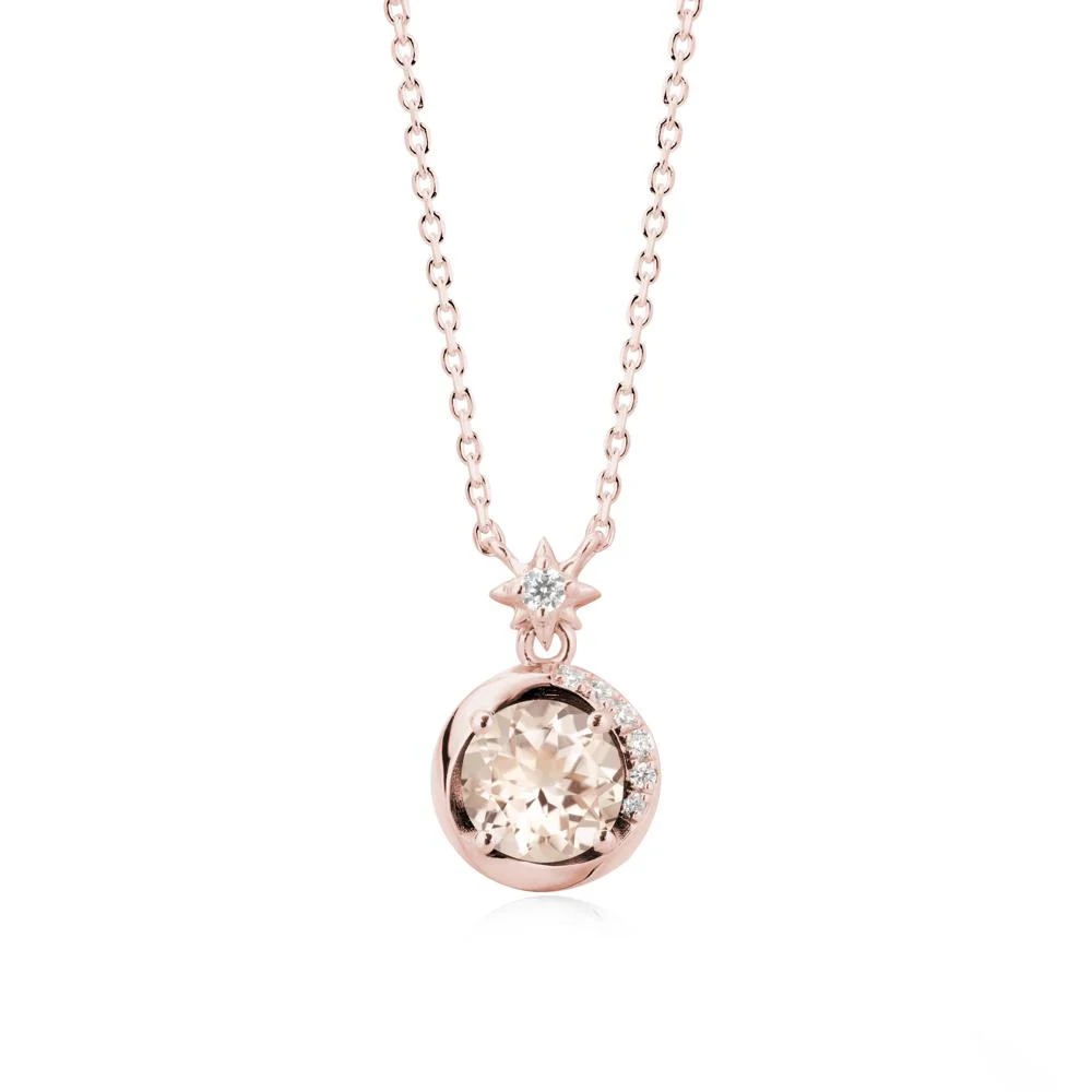 Galaxy Inspired Star Morganite Pendant Necklace - Image 5