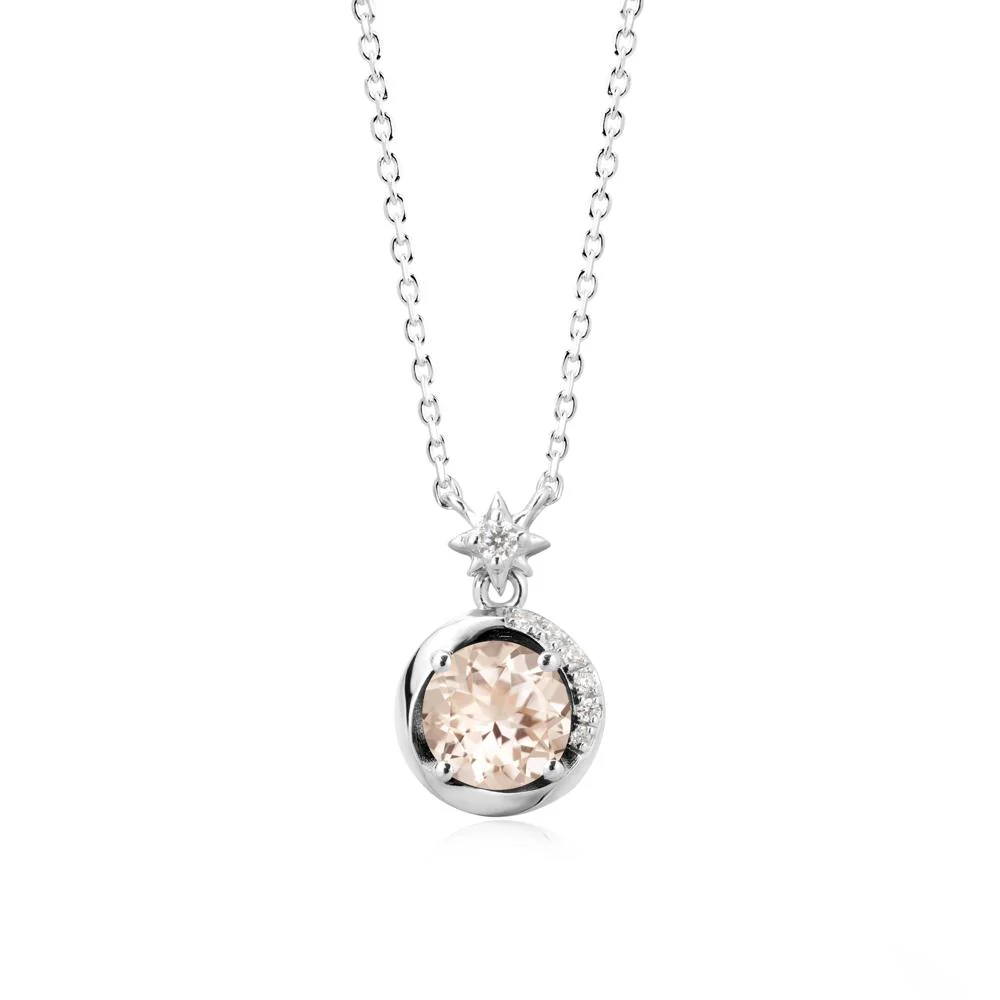 Galaxy Inspired Star Morganite Pendant Necklace - Image 6