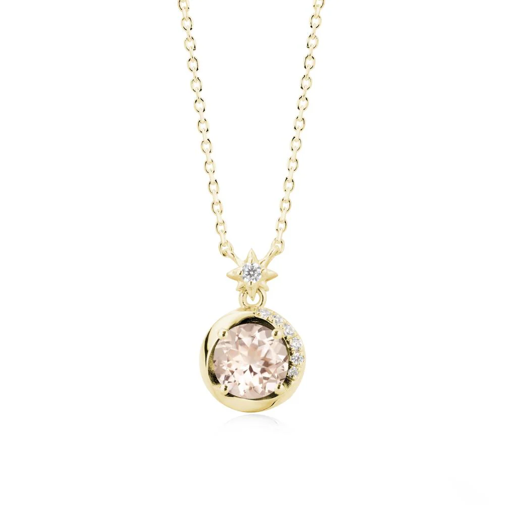 Galaxy Inspired Star Morganite Pendant Necklace - Image 7