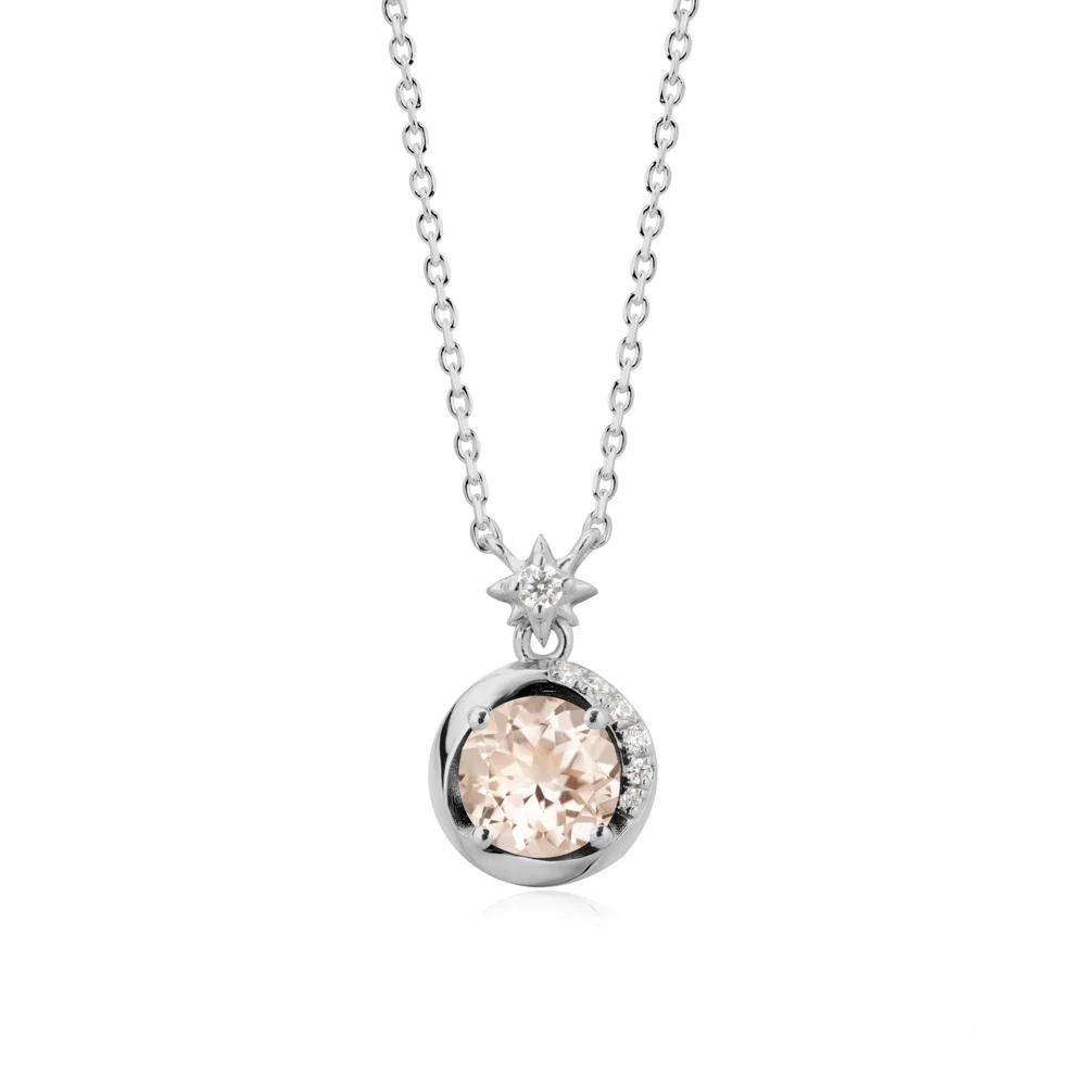 Galaxy Inspired Star Morganite Pendant Necklace - Image 8