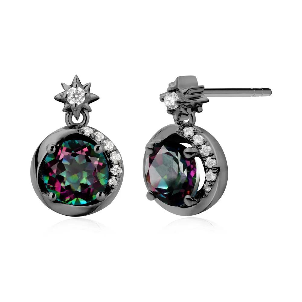 Galaxy Inspired Star Mystic Topaz Earrings - Image 4
