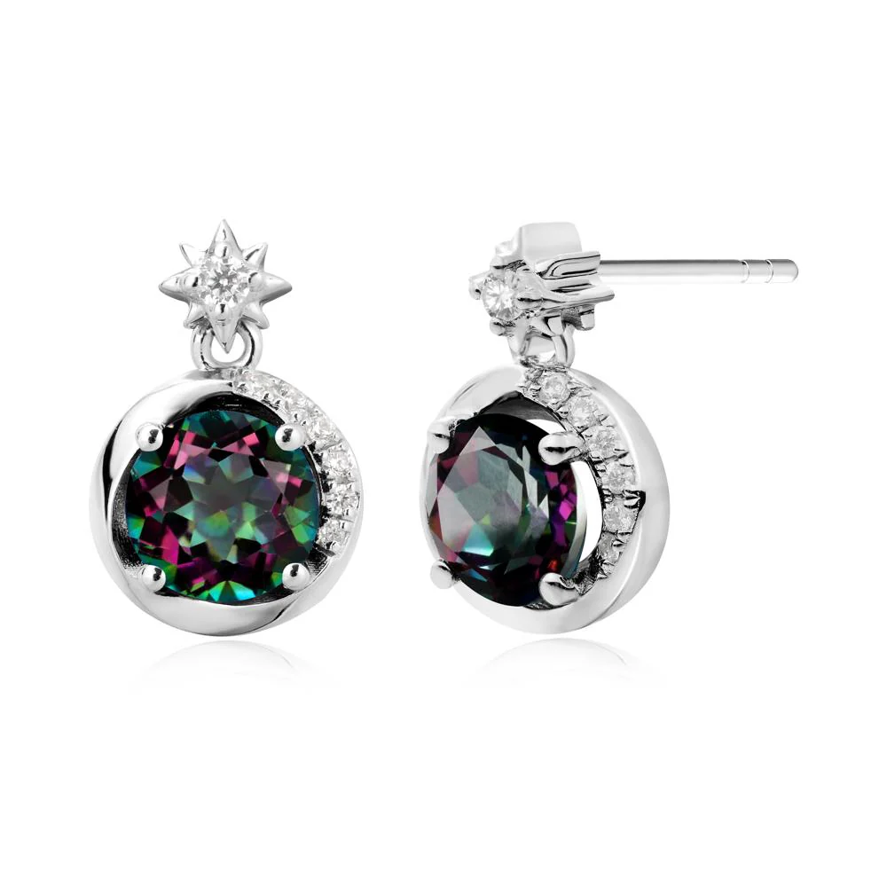 Galaxy Inspired Star Mystic Topaz Earrings - Image 7
