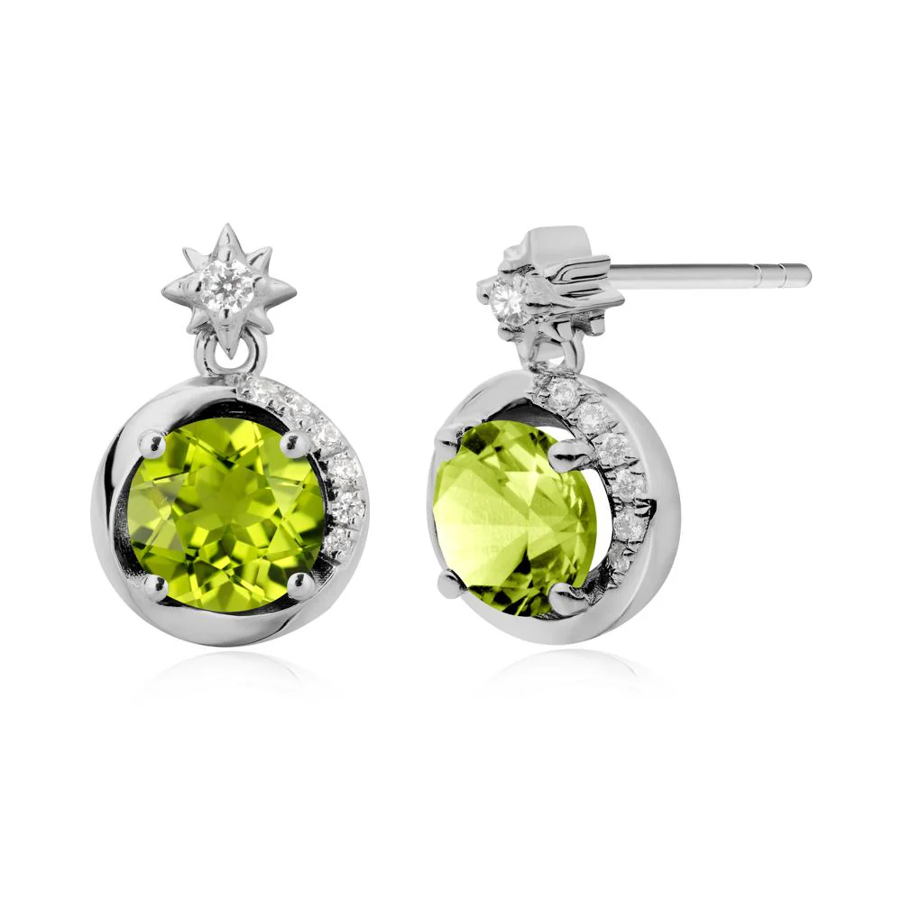 Galaxy Inspired Star Peridot Earrings