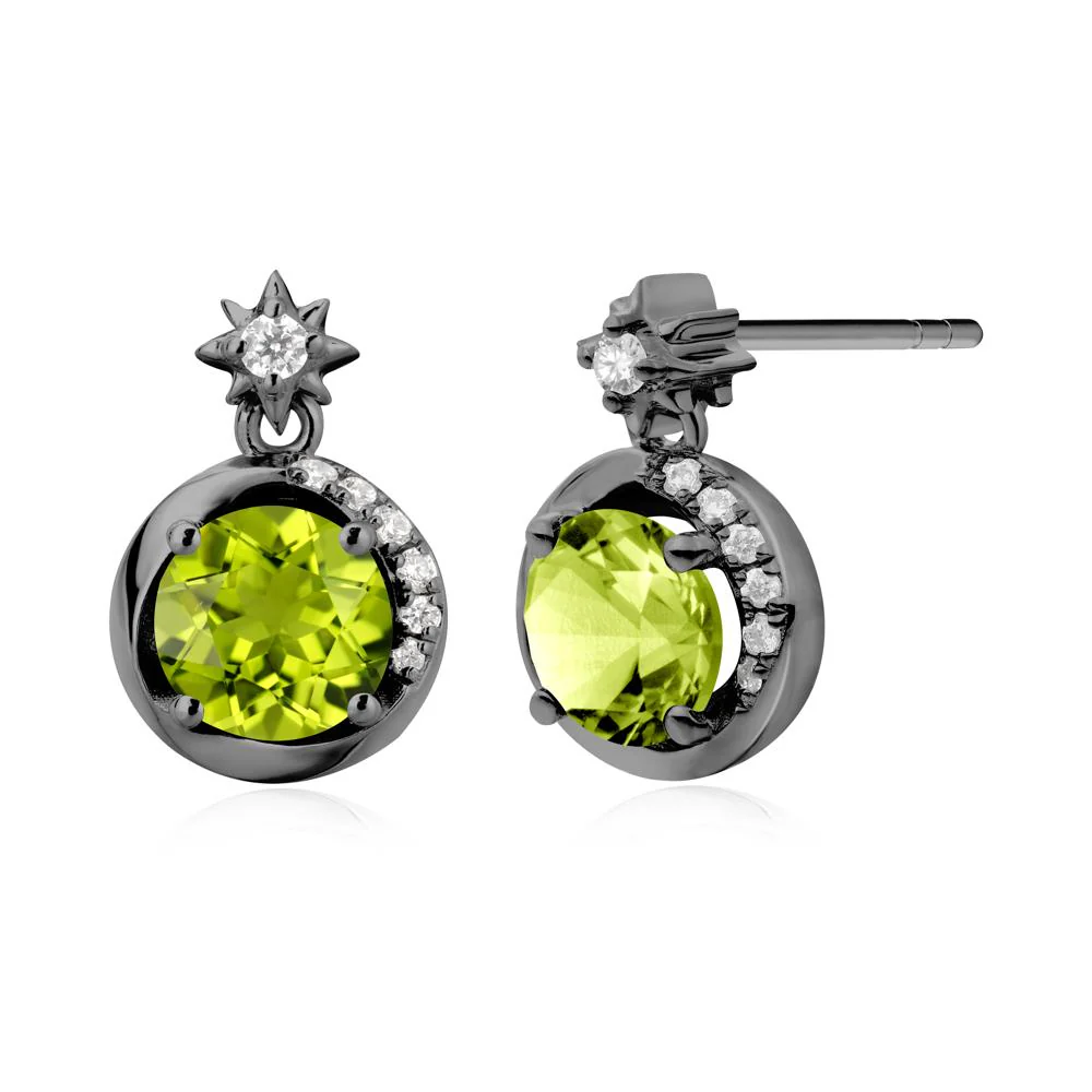 Galaxy Inspired Star Peridot Earrings - Image 2