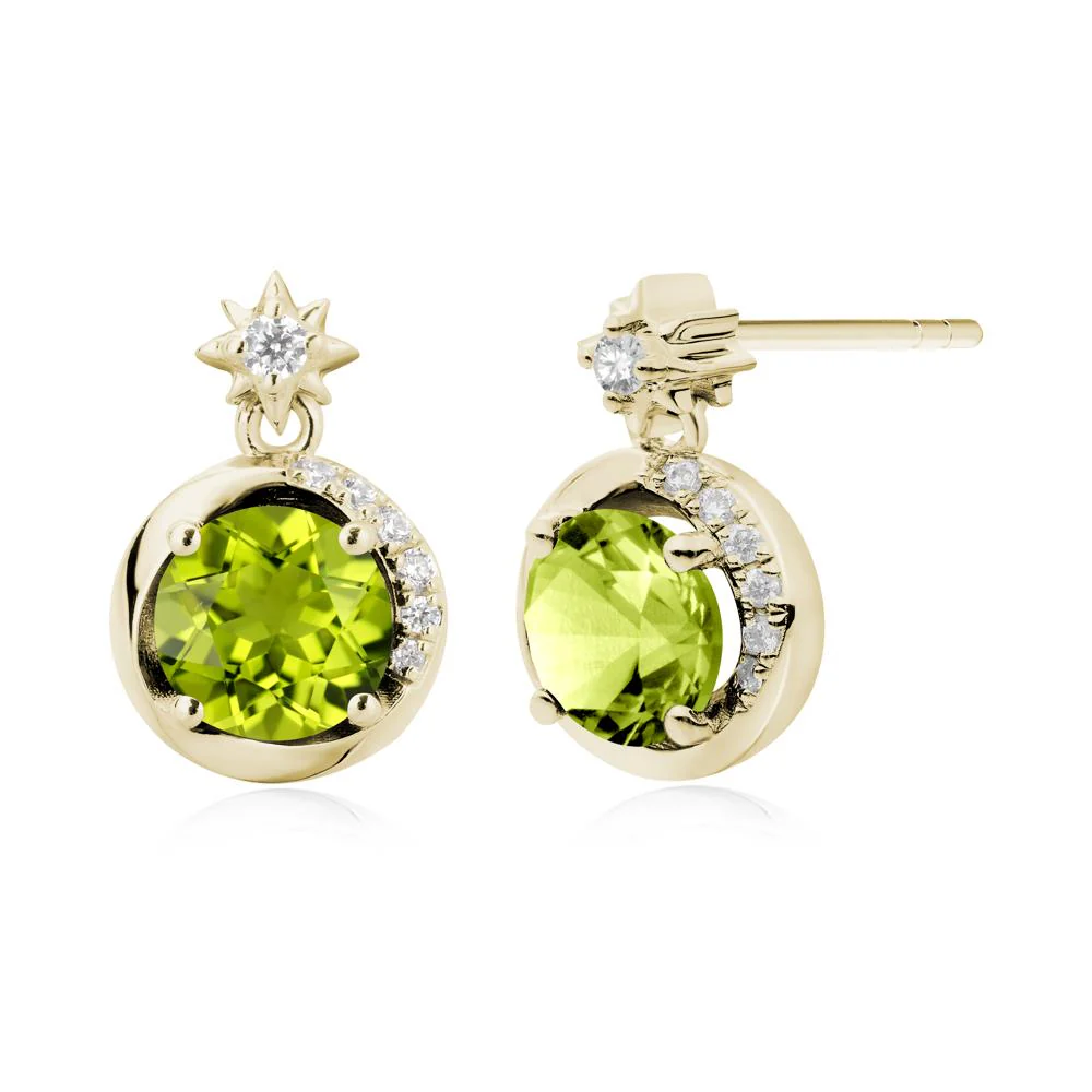 Galaxy Inspired Star Peridot Earrings - Image 4