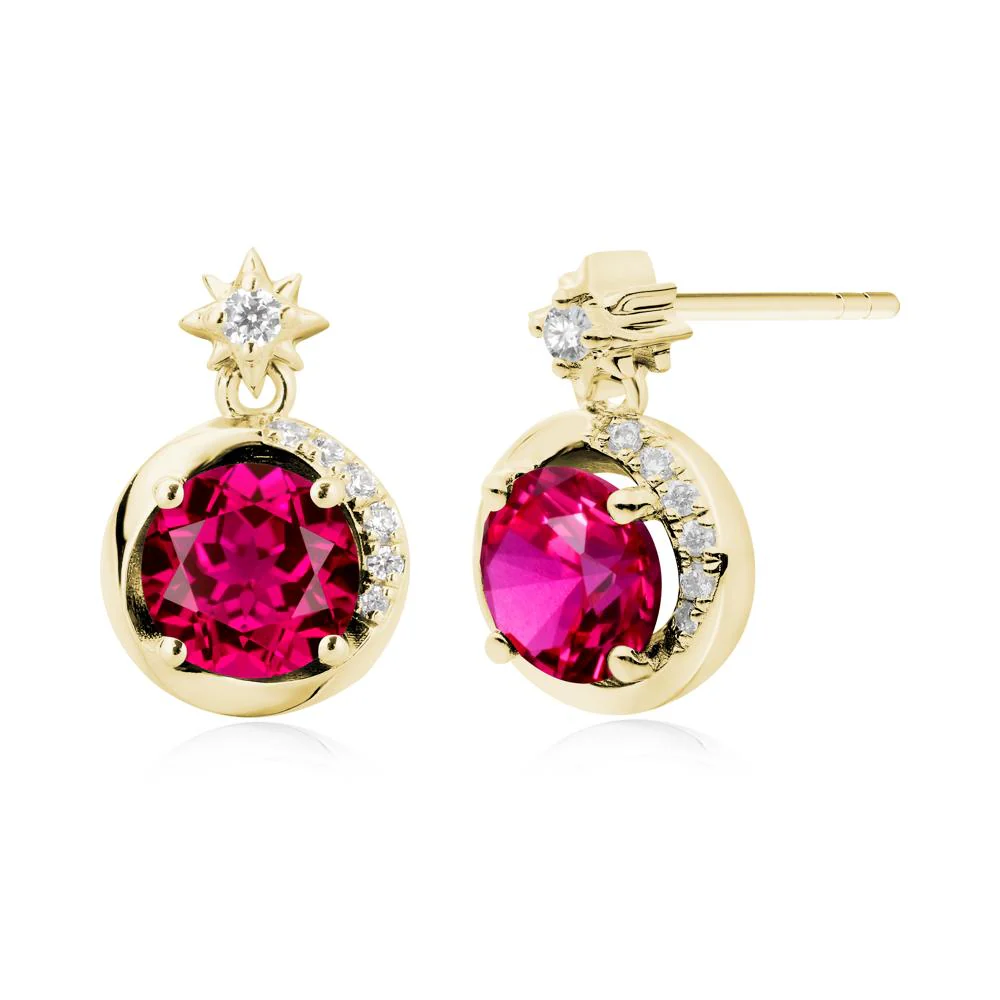 Galaxy Inspired Star Ruby Earrings - Image 5