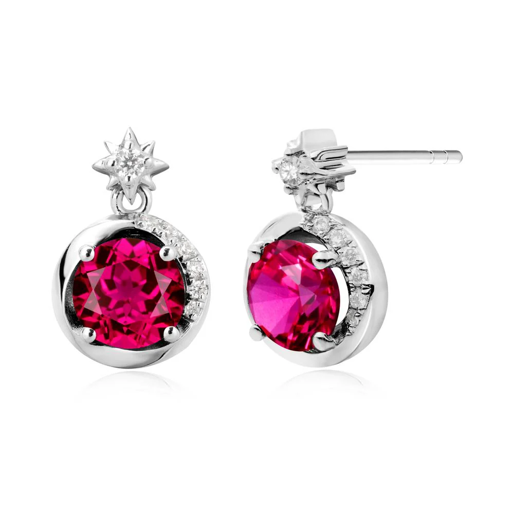 Galaxy Inspired Star Ruby Earrings - Image 6