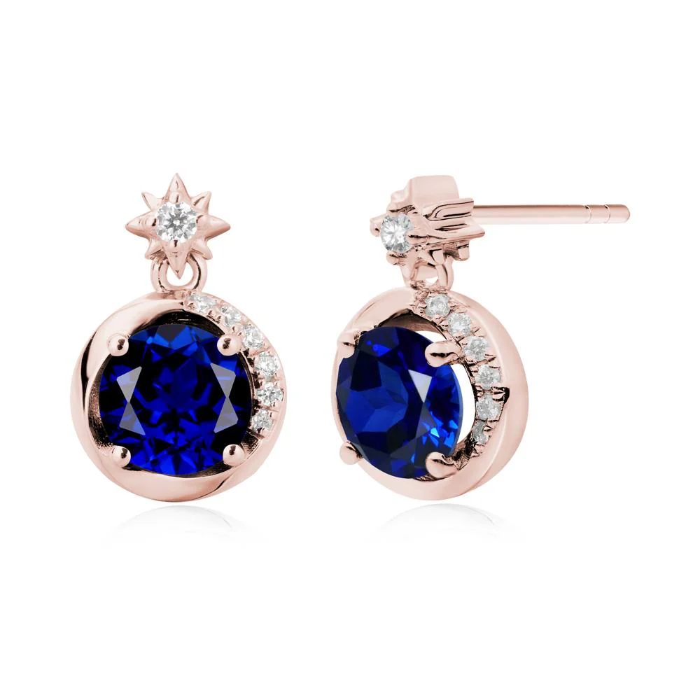 Galaxy Inspired Star Sapphire Earrings - Image 3