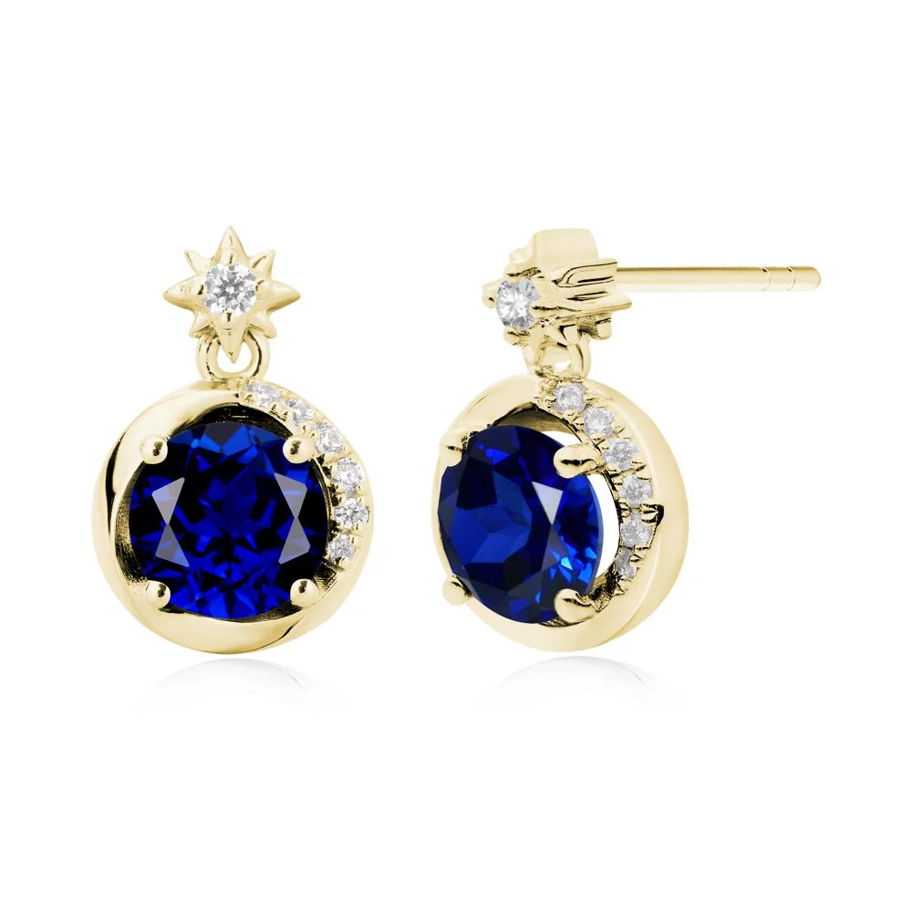 Galaxy Inspired Star Sapphire Earrings - Image 5