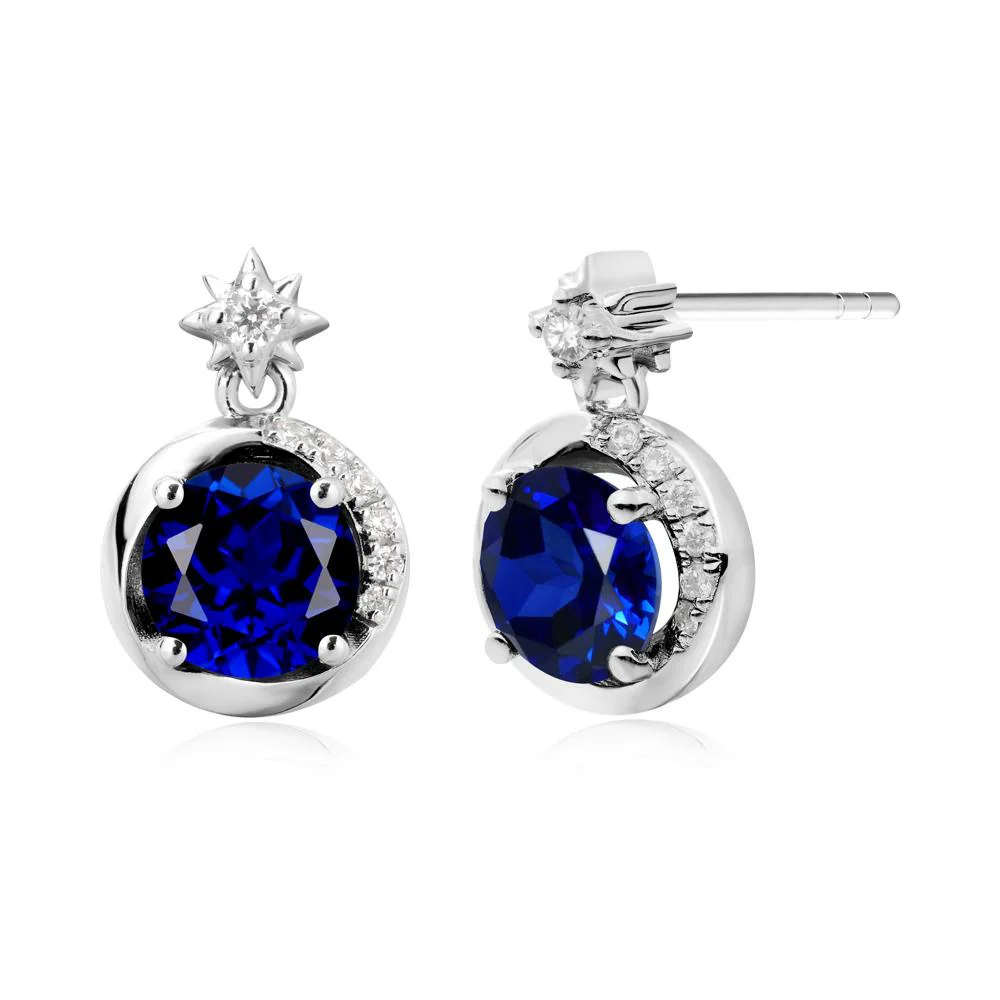 Galaxy Inspired Star Sapphire Earrings - Image 9