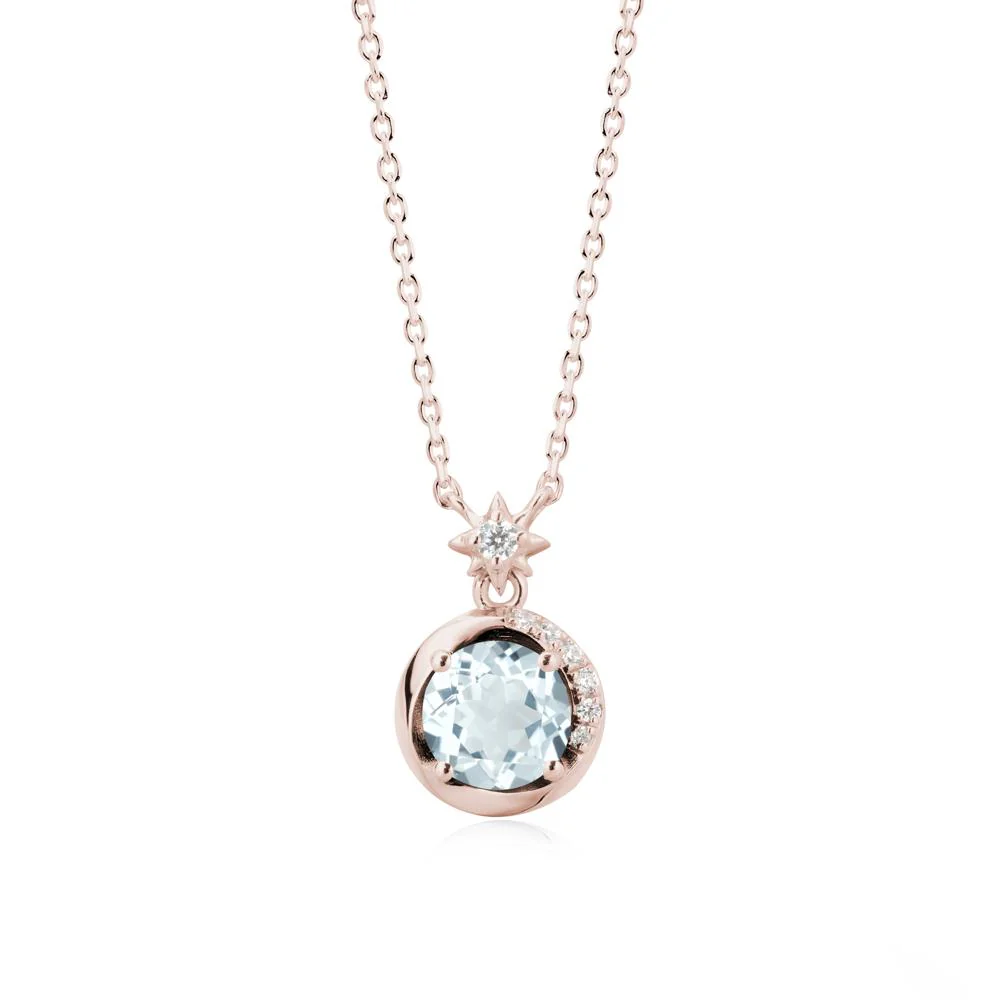 Galaxy Inspired Swirling Aquamarine Necklace - Image 2