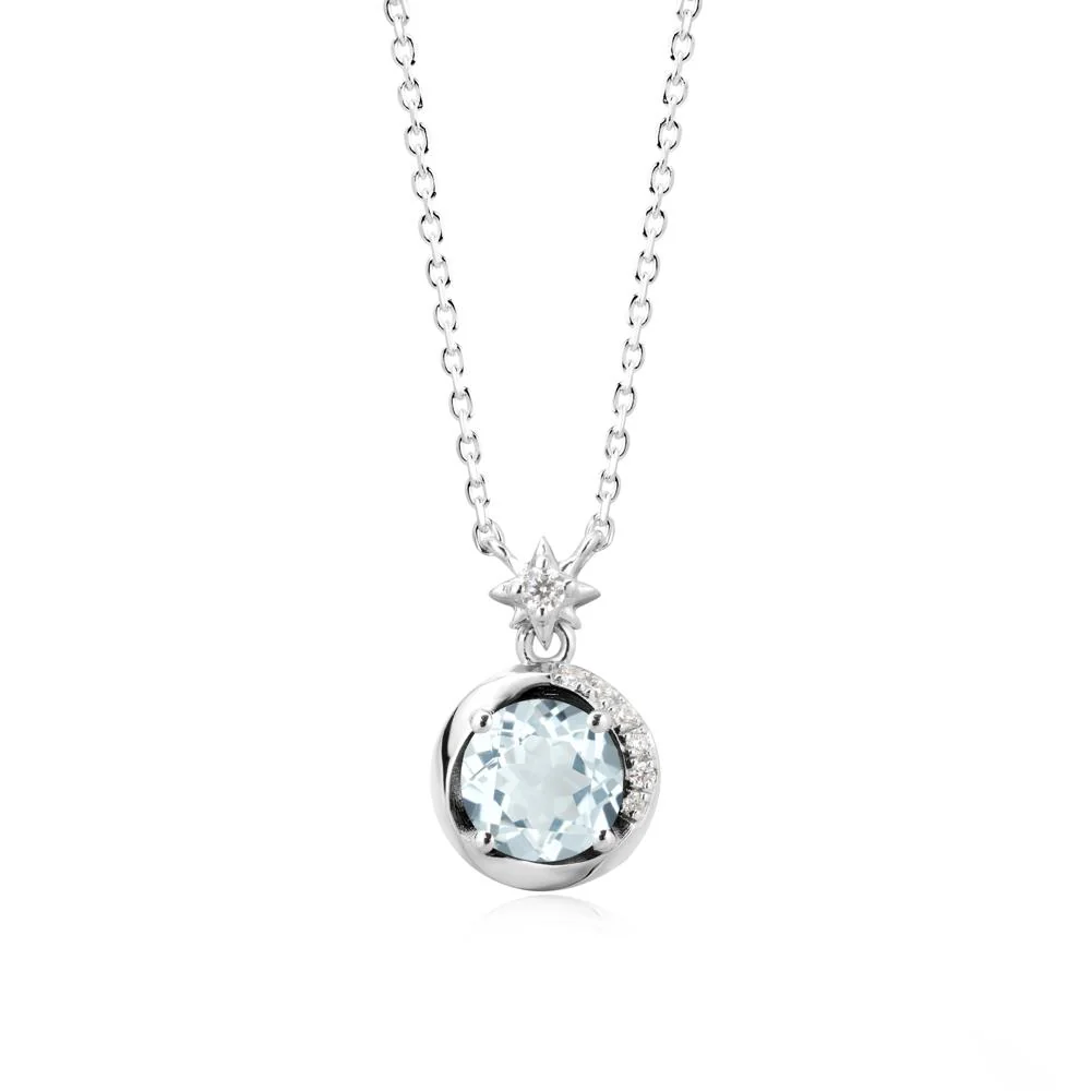 Galaxy Inspired Swirling Aquamarine Necklace - Image 3