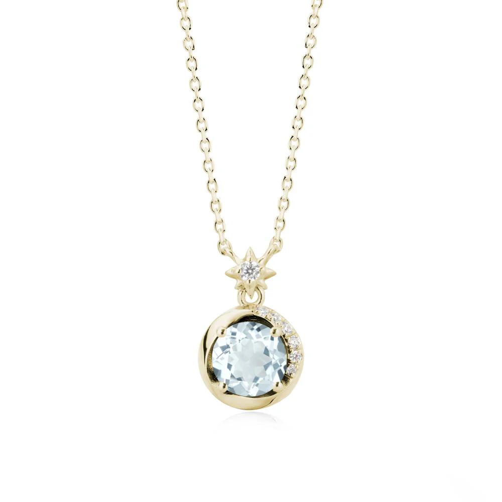 Galaxy Inspired Swirling Aquamarine Necklace - Image 4