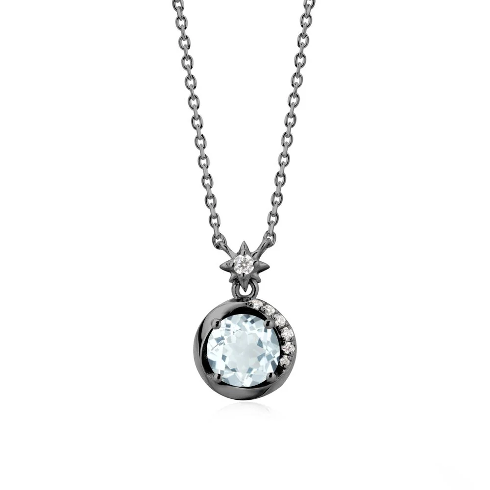 Galaxy Inspired Swirling Aquamarine Necklace - Image 8