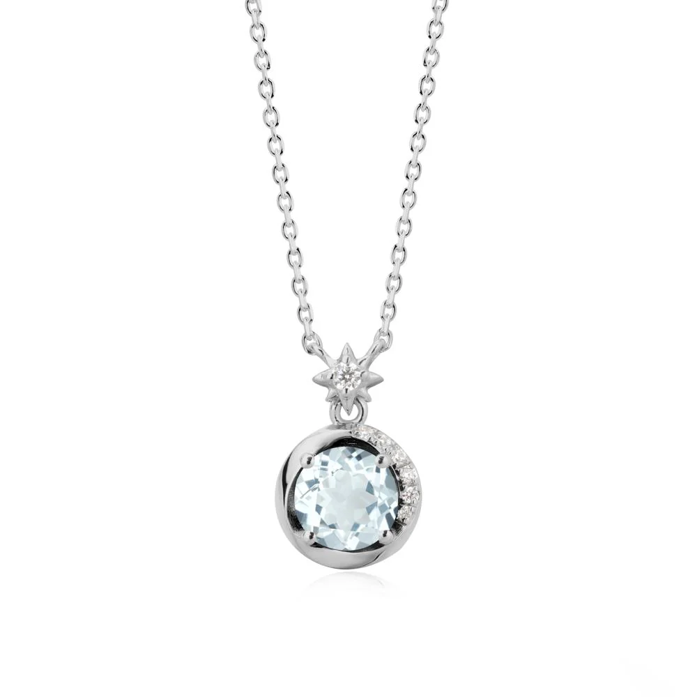 Galaxy Inspired Swirling Aquamarine Necklace - Image 9