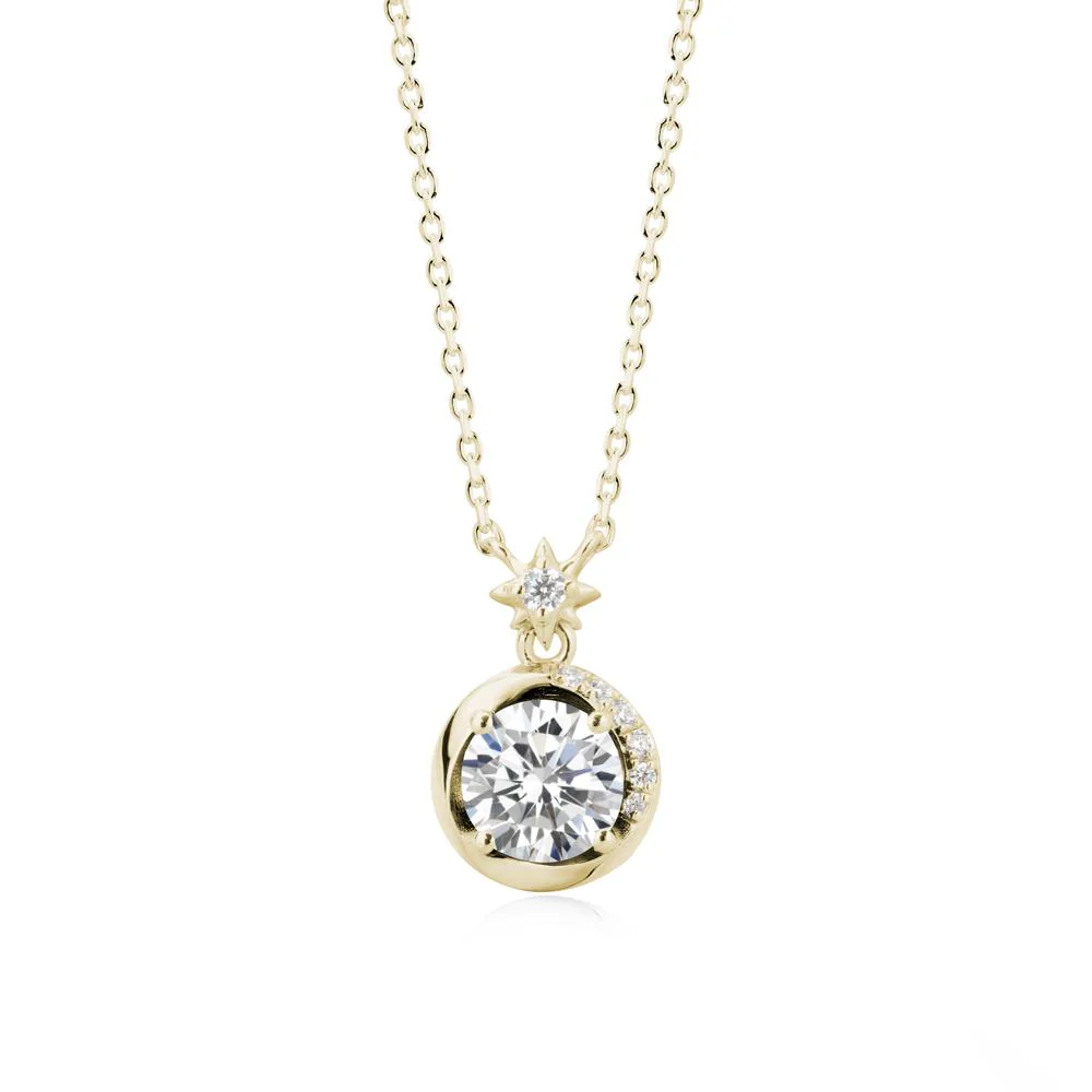 Galaxy Inspired Swirling Cubic Zirconia Necklace - Image 4