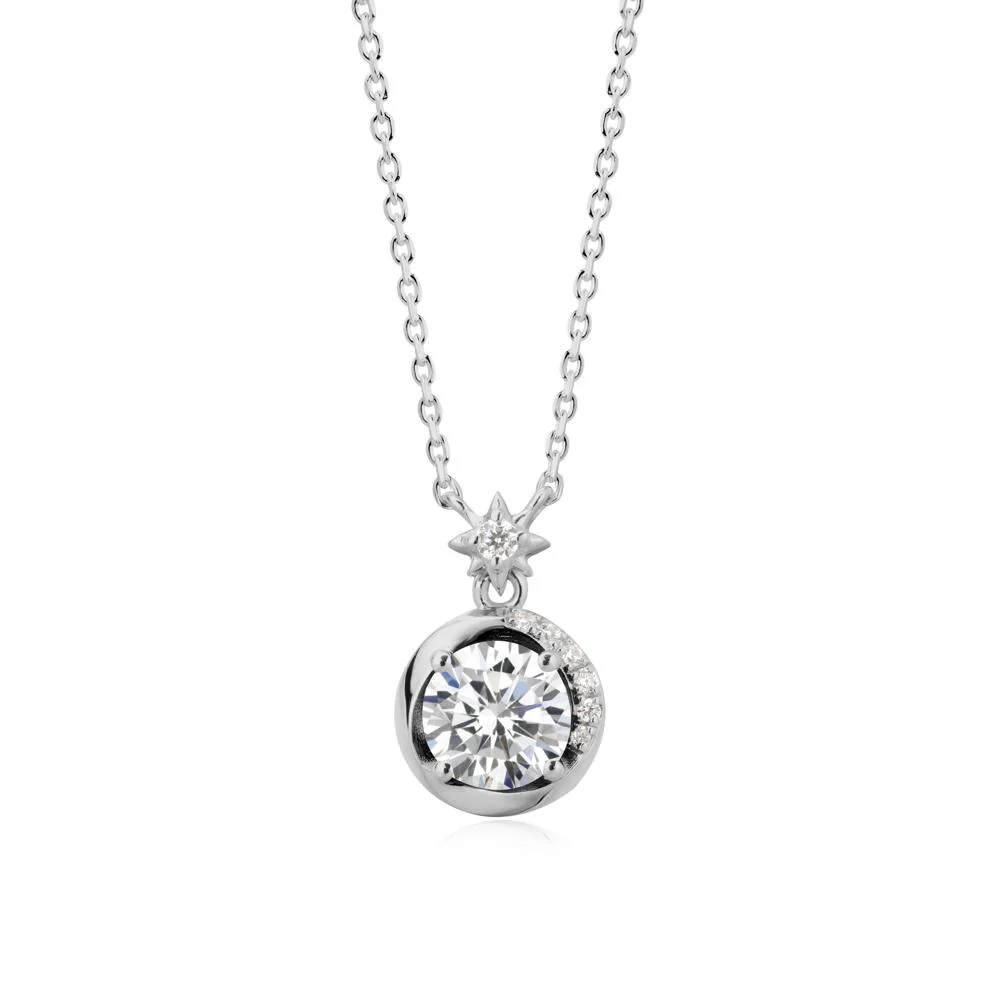 Galaxy Inspired Swirling Cubic Zirconia Necklace - Image 8