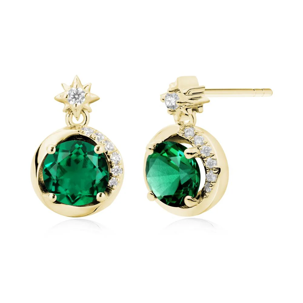 Galaxy Inspired Swirling Emerald Stud Earrings - Image 7