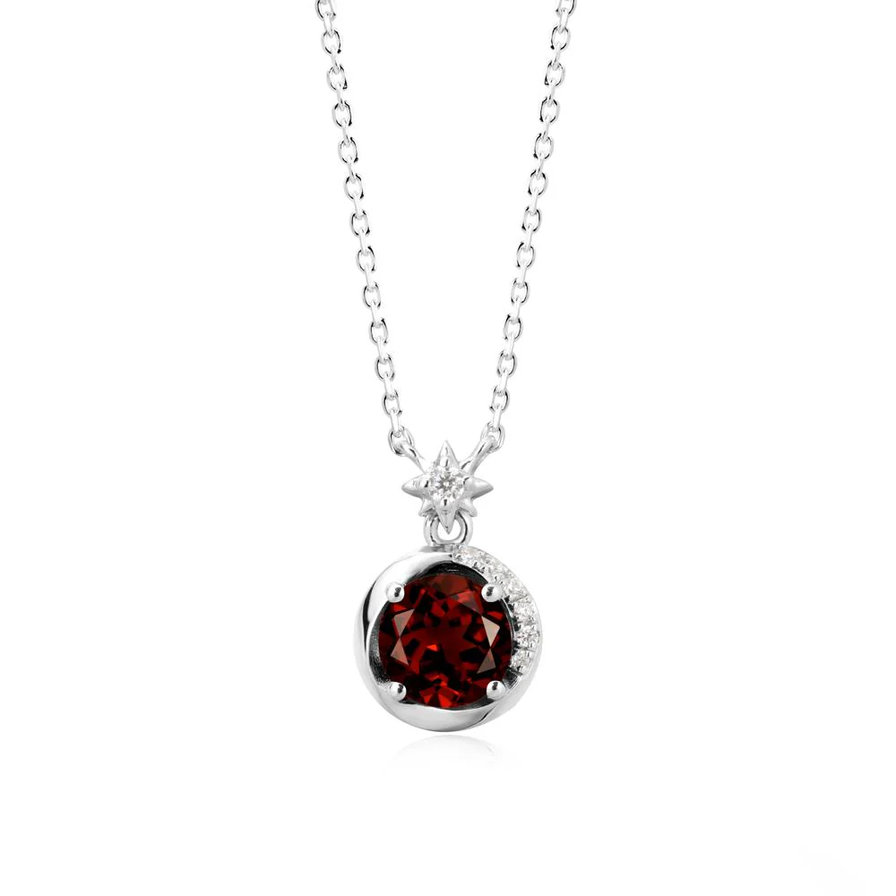 Galaxy Inspired Swirling Garnet Necklace - Image 3