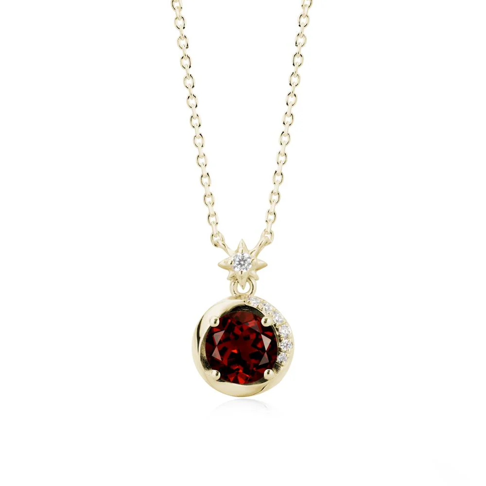 Galaxy Inspired Swirling Garnet Necklace - Image 4