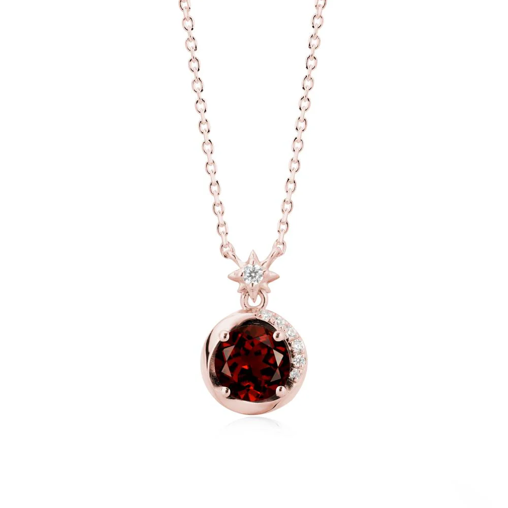 Galaxy Inspired Swirling Garnet Necklace - Image 5