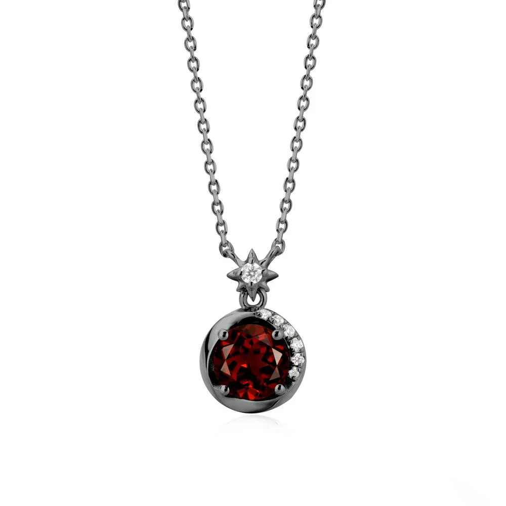 Galaxy Inspired Swirling Garnet Necklace - Image 8