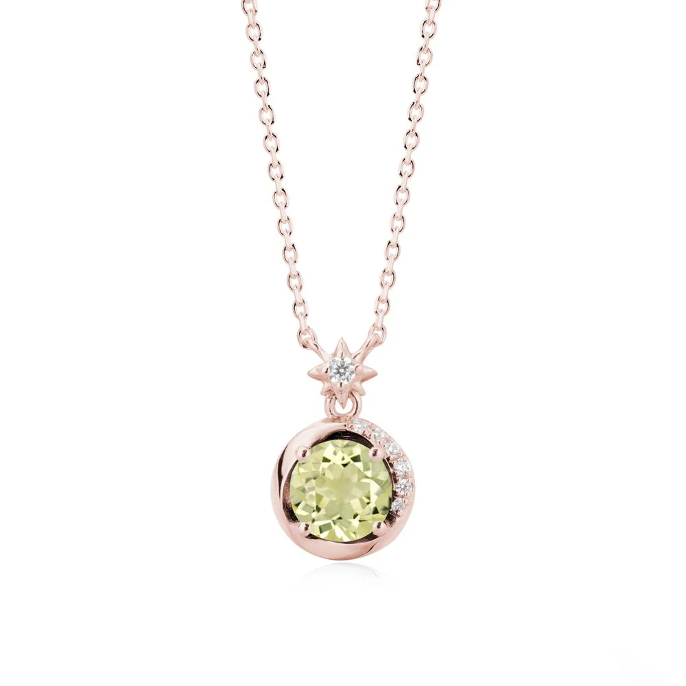 Galaxy Inspired Swirling Lemon Quartz Necklace - Image 5
