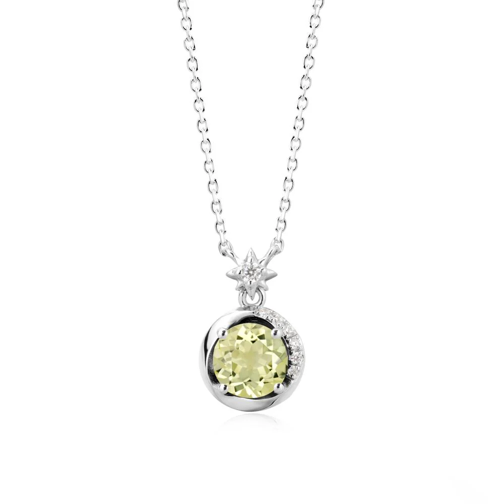 Galaxy Inspired Swirling Lemon Quartz Necklace - Image 6