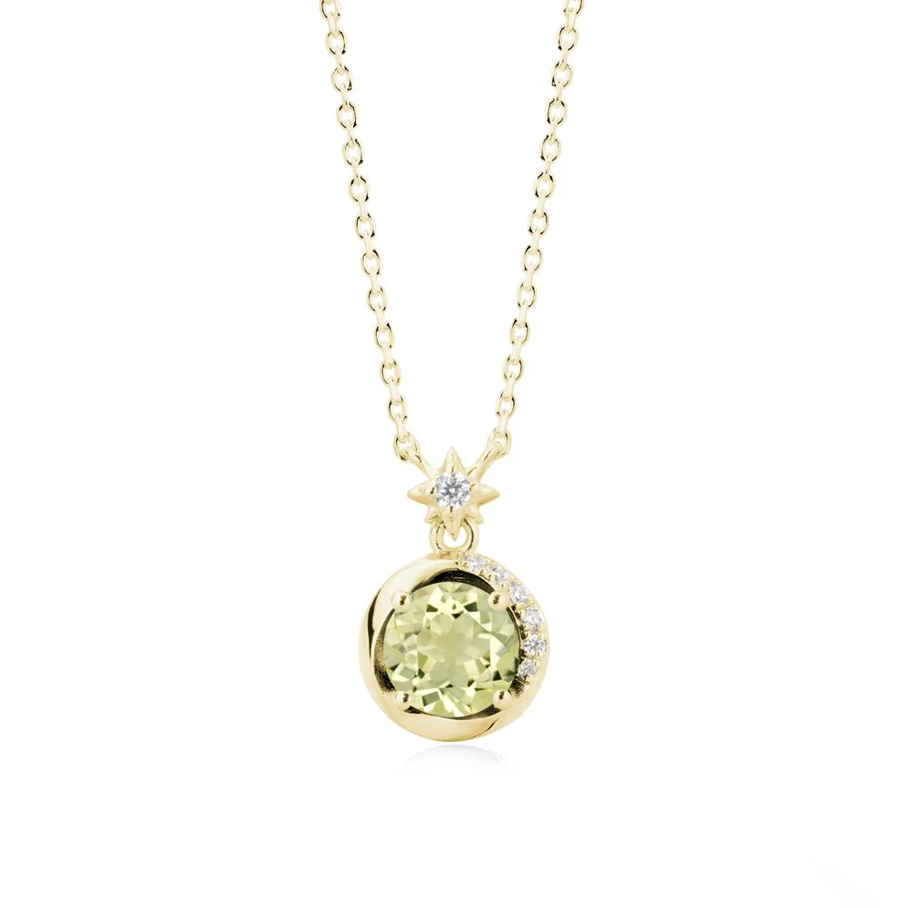 Galaxy Inspired Swirling Lemon Quartz Necklace - Image 7