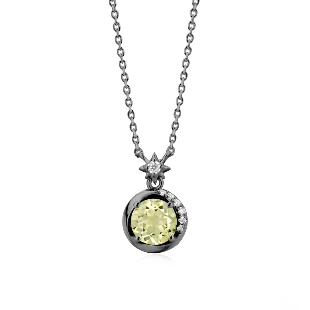 Galaxy Inspired Swirling Lemon Quartz Necklace - Image 8